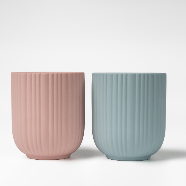 ແທ່ງທຽນເຊລາມິກ Striped Matte ：ຖັງບັນຈຸແສງດ້ານຄວາມງາມແບບ Nordic ງ່າຍດາຍ