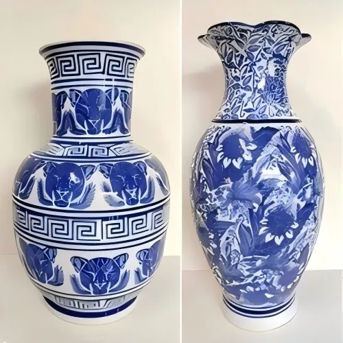 ແກ້ວ Porcelain ສີຟ້າ ແລະສີຂາວ ແກ້ວ Porcelain ສີຟ້າ ແລະສີຂາວ