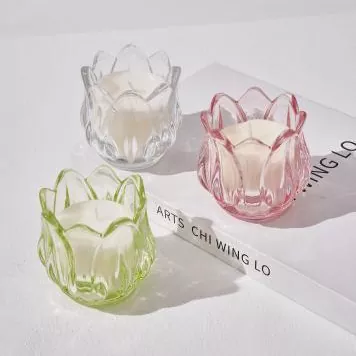 ທຽນແກ້ວຮູບຊົງ Tulip ສີ