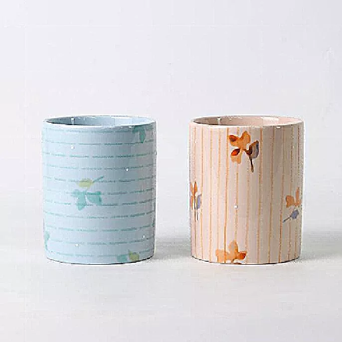 Handpainted Floral Ceramic ທຽນໄຂ Handpainted Floral Ceramic ທຽນໄຂ