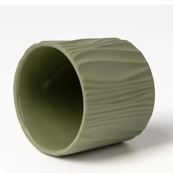 Four-Color Matte Vertical Pattern Ceramic Candle Holders Four-Color Matte Vertical Pattern Ceramic Candle Holders
