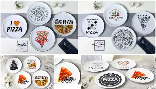 Pizza Themed Plate Ceramic Set