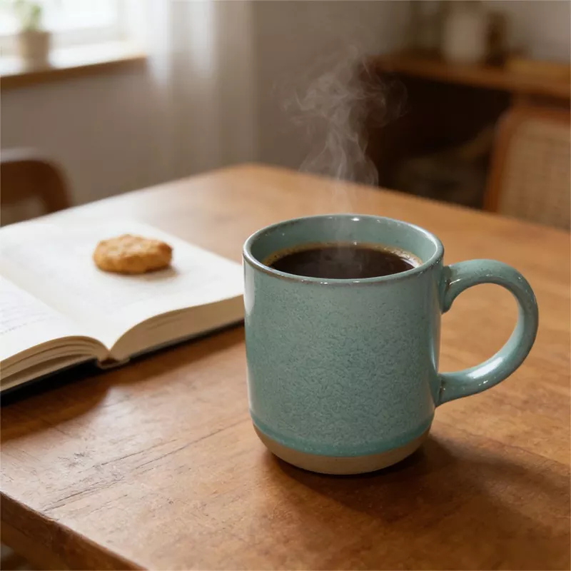 Simple Modern Ceramic Travel Mug ສີຟ້າ